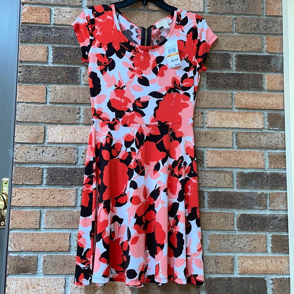 MICHAEL Michael Kors SANBLPNK/WHT dress. NWT. Size S